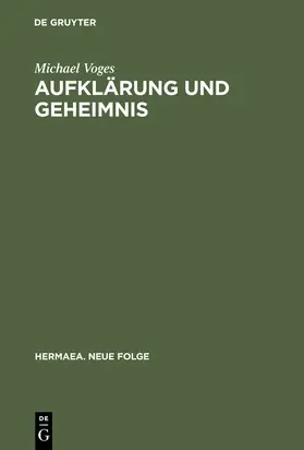 Voges |  Aufklärung und Geheimnis | Buch |  Sack Fachmedien