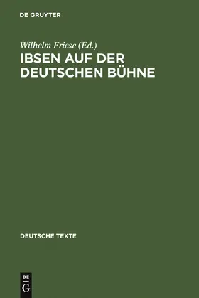 Friese | Ibsen auf der deutschen Bühne | Buch | 978-3-484-19037-5 | www2.sack.de