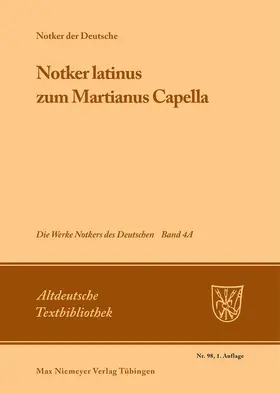 King |  'Notker latinus' zum Martianus Capella | Buch |  Sack Fachmedien