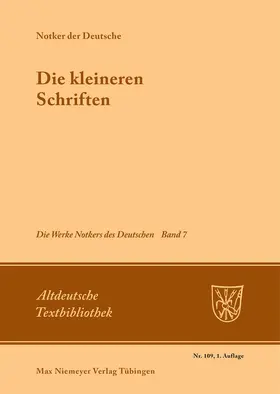 Tax / King | Die kleineren Schriften | Buch | 978-3-484-20209-2 | sack.de