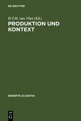 van Vliet | Produktion und Kontext | Buch | 978-3-484-29513-1 | sack.de
