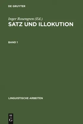 Rosengren | Satz und Illokution | Buch | 978-3-484-30278-5 | www2.sack.de