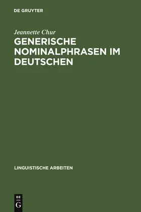 Chur | Generische Nominalphrasen im Deutschen | Buch | 978-3-484-30291-4 | sack.de