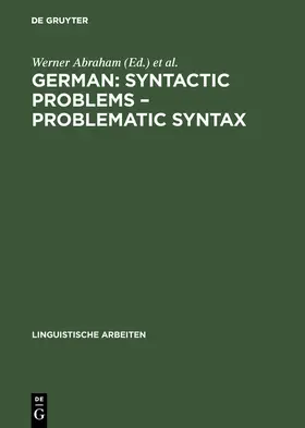 Gelderen / Abraham |  German: Syntactic Problems - Problematic Syntax | Buch |  Sack Fachmedien