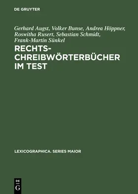 Augst / Bunse / Sünkel |  Rechtschreibwörterbücher im Test | Buch |  Sack Fachmedien