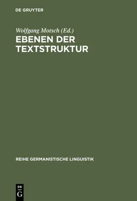 Motsch | Ebenen der Textstruktur | Buch | 978-3-484-31164-0 | www2.sack.de