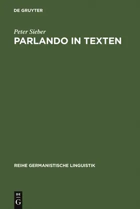 Sieber | Parlando in Texten | Buch | 978-3-484-31191-6 | sack.de