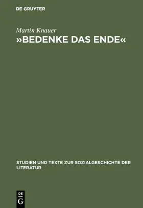 Knauer |  'Bedenke das Ende' | Buch |  Sack Fachmedien