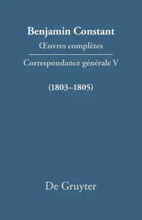  Correspondance 1803-1805 | Buch |  Sack Fachmedien
