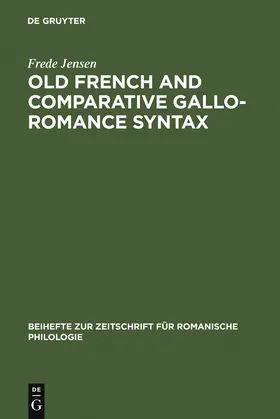 Jensen | Old French and Comparative Gallo-Romance Syntax | Buch | 978-3-484-52232-9 | www2.sack.de