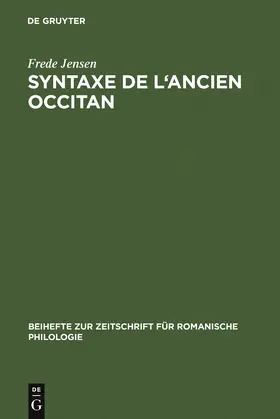 Jensen | Syntaxe de l'ancien occitan | Buch | 978-3-484-52257-2 | www2.sack.de