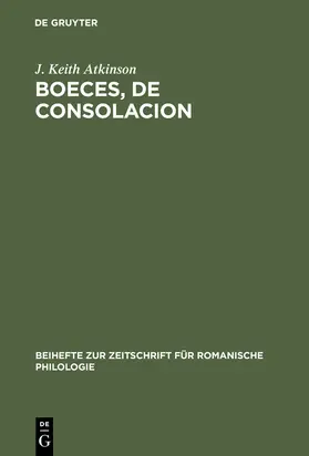 Atkinson |  Boeces, De Consolacion | Buch |  Sack Fachmedien
