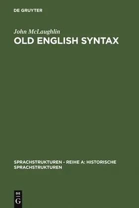 McLaughlin |  Old English Syntax | Buch |  Sack Fachmedien