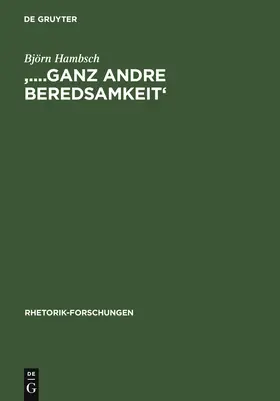 Hambsch |  '....ganz andre Beredsamkeit' | Buch |  Sack Fachmedien