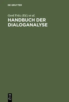 Hundsnurscher / Fritz |  Handbuch der Dialoganalyse | Buch |  Sack Fachmedien