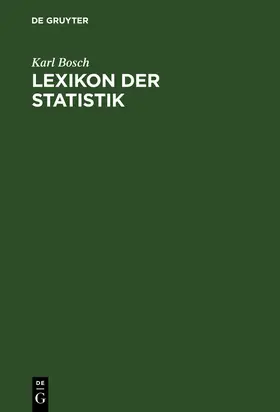 Bosch |  Lexikon der Statistik | Buch |  Sack Fachmedien