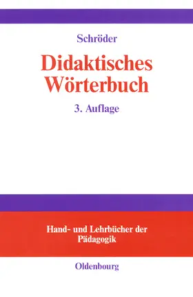 Schröder |  Didaktisches Wörterbuch | Buch |  Sack Fachmedien