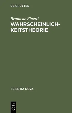 Finetti |  Wahrscheinlichkeitstheorie | Buch |  Sack Fachmedien