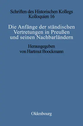 Bookmann |  Die Anfänge der ständischen Vertretungen in Preußen und seinen Nachbarländern | Buch |  Sack Fachmedien