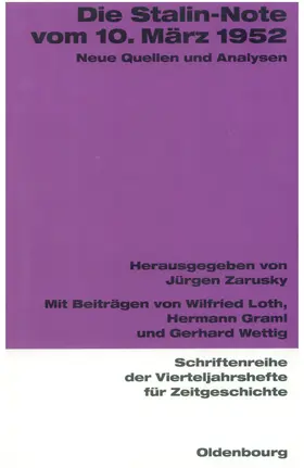 Zarusky |  Die Stalin-Note vom 10. März 1952 | Buch |  Sack Fachmedien