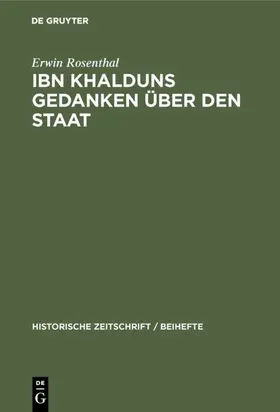 Rosenthal |  IBN Khalduns Gedanken über den Staat | eBook | Sack Fachmedien