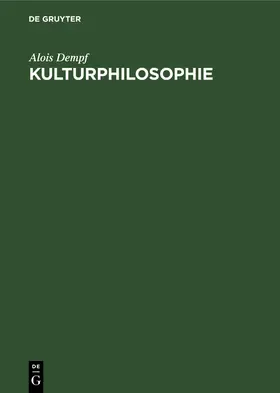 Dempf |  Kulturphilosophie | Buch |  Sack Fachmedien