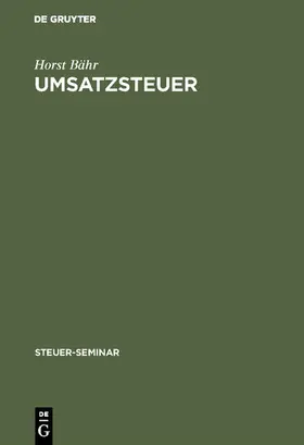 Bähr | Umsatzsteuer | E-Book | www2.sack.de