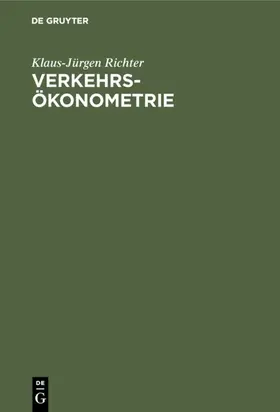 Richter | Verkehrsökonometrie | E-Book | www2.sack.de
