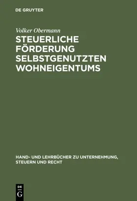 Obermann | Steuerliche Förderung selbstgenutzten Wohneigentums | E-Book | sack.de