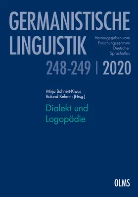 Bohnert-Kraus / Kehrein |  Dialekt und Logopädie | Buch |  Sack Fachmedien