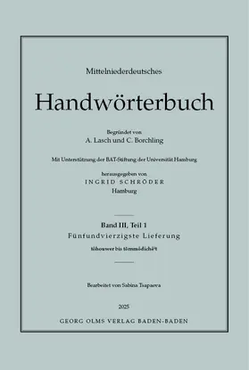 Schröder |  Mittelniederdeutsches Handwörterbuch | Buch |  Sack Fachmedien