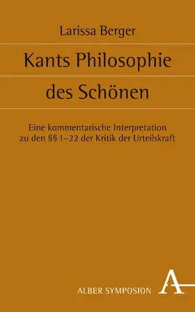 Berger |  Kants Philosophie des Schönen | Buch |  Sack Fachmedien