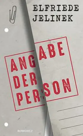 Jelinek |  Angabe der Person | Buch |  Sack Fachmedien