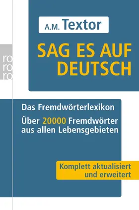 Textor |  Sag es auf Deutsch | Buch |  Sack Fachmedien