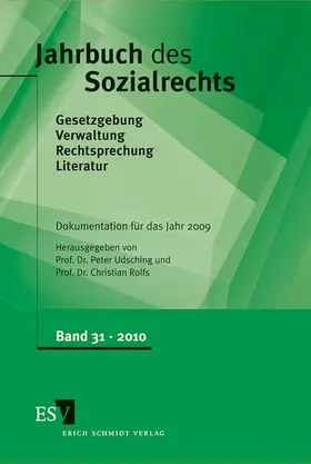 Udsching / Rolfs |  Jahrbuch des Sozialrechts -  - Dokumentation für das Jahr 2009 | Buch |  Sack Fachmedien