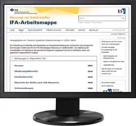 Reinert / Ellegast |  Messung von Gefahrstoffen – IFA-Arbeitsmappe - Jahresabonnement bei Kombibezug Print und Datenbank | Datenbank |  Sack Fachmedien