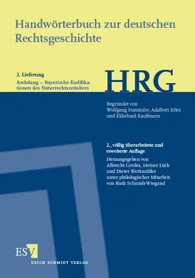 Cordes / Lück / Werkmüller |  Handwörterbuch zur deutschen Rechtsgeschichte (HRG) | Buch |  Sack Fachmedien