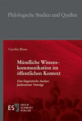 Blenn |  Mündliche Wissenskommunikation im öffentlichen Kontext | Buch |  Sack Fachmedien