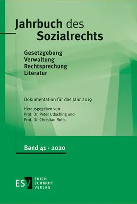 Udsching / Rolfs |  Jahrbuch des Sozialrechts -  - Dokumentation für das Jahr 2019 | Buch |  Sack Fachmedien