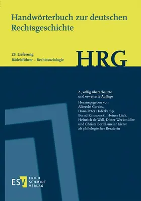 Cordes / Haferkamp / Kannowski |  Handwörterbuch zur deutschen Rechtsgeschichte (HRG) – Lieferungsbezug – -  - Lieferung 29: Rädelsführer–Rechtssoziologie | Buch |  Sack Fachmedien