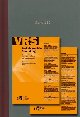 Weigelt |  Verkehrsrechts-Sammlung (VRS) Band 140 | Buch |  Sack Fachmedien