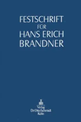 Pfeiffer / Kummer / Scheuch |  Festschrift für Hans Erich Brandner | Buch |  Sack Fachmedien