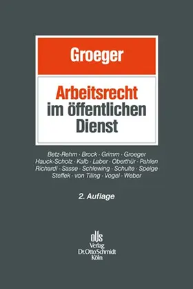 Groeger / Betz-Rehm / Brock |  Arbeitsrecht im öffentlichen Dienst | eBook | Sack Fachmedien