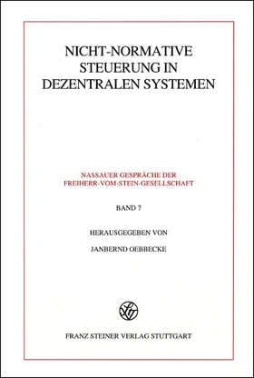 Oebbecke |  Nicht-normative Steuerung in dezentralen Systemen | Buch |  Sack Fachmedien