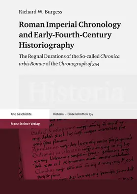 Burgess |  Roman Imperial Chronology and Early-Fourth-Century Historiography | eBook | Sack Fachmedien