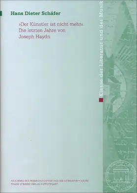 Schäfer |  "Der Künstler ist nicht mehr". Die letzten Jahre von Joseph Haydn | Buch |  Sack Fachmedien