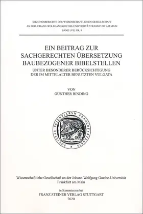 Binding |  Ein Beitrag zur sachgerechten Übersetzung baubezogener Bibelstellen | Buch |  Sack Fachmedien