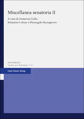 Gallo / Lohsse / Buongiorno |  Miscellanea senatoria. Vol. 2 | Buch |  Sack Fachmedien