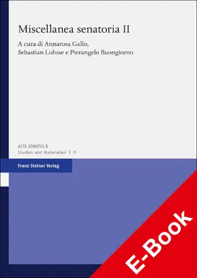Gallo / Buongiorno / Lohsse |  Miscellanea senatoria. Vol. 2 | eBook | Sack Fachmedien
