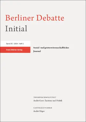  Berliner Debatte Initial 35 (2024) 1 | Buch |  Sack Fachmedien